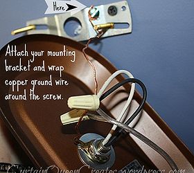 need lighting diy easy wall sconce, electrical, lighting, Step Four Attach mounting bracket into wall and wrap ground wire around bracket screw