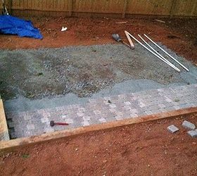 back yard makeover, diy, gardening, how to, landscape, outdoor living, There was a whole lot of digging required to get the space ready for the patio oh and a retaining wall