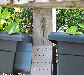 privacy screen ideas and how to make a fence taller, fences, outdoor living, Here s a detail of the hardware used to extend the fence posts You d obviously need a neighbour who agrees with the plan