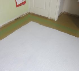 painted floor, flooring, hardwood floors, painting, Close up I put some painter s tape around the edges for extra lines to make it look like a carpet