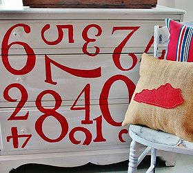 painted dresser with numbers, painted furniture, Here s the finished dresser with numbers creating a fun vintage look