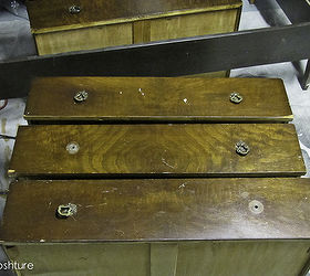 black and linen highboy, painted furniture, before