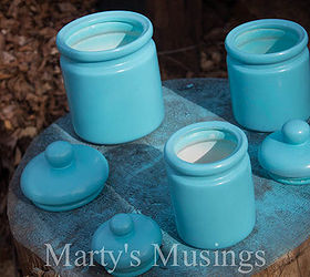 whimsical kitchen canisters, home decor, kitchen backsplash, kitchen design, Simple spray paint changes the canisters completely
