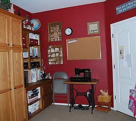 craft room spring clean reorganization, cleaning tips, craft rooms, home office, sewing table new to me open shelving storage cabinet and craft supply pantry stamps and bulletin board