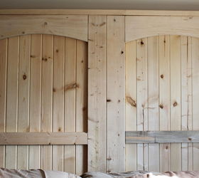 how to build a rustic barn door headboard, bedroom ideas, doors, home decor, woodworking projects, We added 2 x 4 trim boards to each side and the top for extra detail