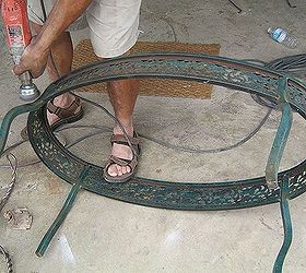 coffee table makeover, chalk paint, painted furniture, A good sanding to get rid of dirt and rust