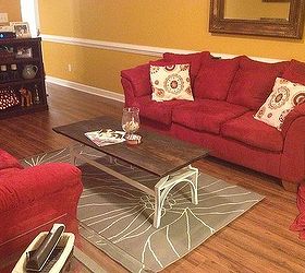 coffee table transformation, painted furniture, shabby chic, Looks great with our new flooring