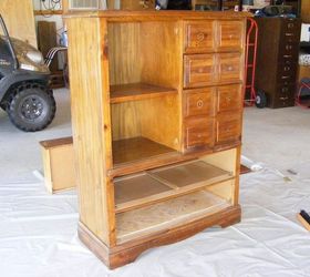 re purpose dumpster chest of drawers, painted furniture, The bottom drawer was missing and the thin wood was warped too much so I put in a thin piece of ply wood This also made the chest stronger
