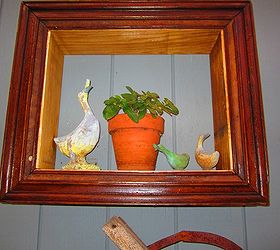old picture frames made into wall plant hangers, home decor, wooden box fit s inside
