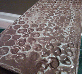 salvaged wood desk transformed with chalk paint bubble wrap and faux leather, chalk paint, painted furniture