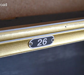 repurposing a dresser drawer, chalk paint, painted furniture, repurposing upcycling, I used an old gold frame that fit the length of the drawer perfectly All I needed to do was to cut one side off the width of the frame and nail it on I added a little bling with a metal tag