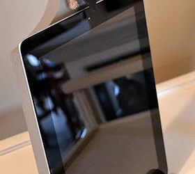 upcycled ipad stand for the kitchen, kitchen design, repurposing upcycling, The ipad fits perfectly and sits securely with access to the home button
