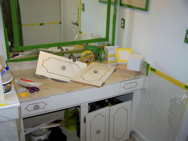 Bathroom Mirror Removal old bathroom mirror makeover: decorative paint frame without Bathroom Mirror Removal old bathroom mirror makeover: decorative paint frame without