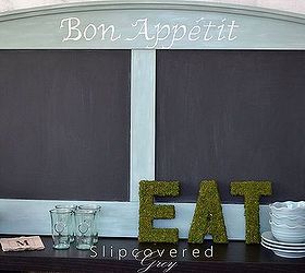 turn a headboard into a menu chalkboard, home decor, After