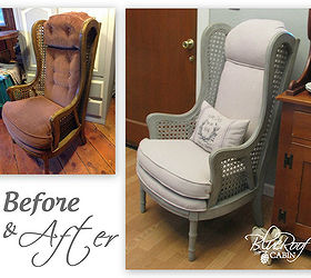 re upholstered chair using drop cloth fabric, painted furniture
