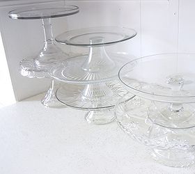 budget friendly kitchen makeover, home decor, kitchen design, kitchen island, Cake plate collection lines the upper cabinets
