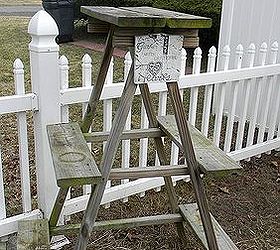my perennial garden year 2, flowers, gardening, perennials, Plant ladder my hubby made to hold my herb garden as soon as it is warm enough