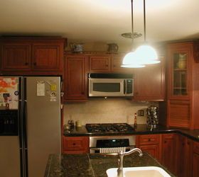 cherry kitchen cabinets, countertops, home decor, kitchen design