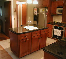 cherry kitchen cabinets, countertops, home decor, kitchen design
