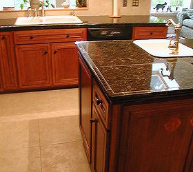 cherry kitchen cabinets, countertops, home decor, kitchen design