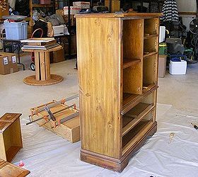 re purpose dumpster chest of drawers, painted furniture, I began taking the chest apart to sand and re glue the worn drawers