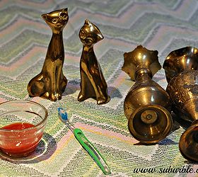 bring brass back and how to clean it naturally, cleaning tips, For simple fixes and a general polishing up use ketchup and a toothbrush