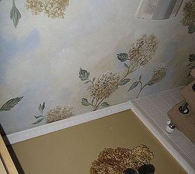 bathroom redo hydrangea theme, bathroom ideas, home decor, by janisselarsson com
