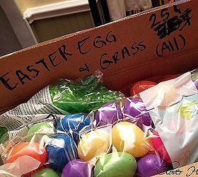 easter egg wreath, easter decorations, seasonal holiday d cor, wreaths, I scored at a yard sale Only 25 cents for all the plastic eggs and grass
