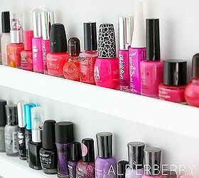 diy nail polish shelf, cleaning tips, shelving ideas