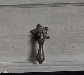 black and linen highboy, painted furniture, new hardware