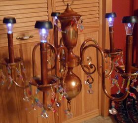 refurbished into solar lighting, go green, repurposing upcycling, Another old light fixture This is awesome even in the daylight color explodes all over