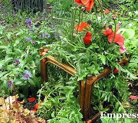 turn an old table into a plant support, gardening, repurposing upcycling, It s best to place the support around the young plant but this was a sprawling emergency so I added it later