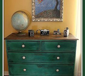 my custom green dresser makeover, painted furniture