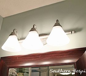 sharing pics from my parent s 1970 s bathroom renovation vanity countertop faucet, bathroom ideas, home decor, Thrifty light fixture cost 33