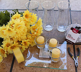 hurricane vases candle daisy centerpiece, home decor, seasonal holiday decor, Supplies you will need