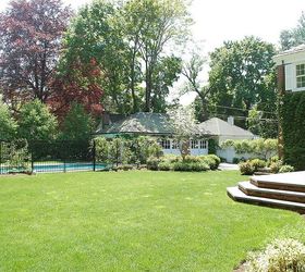 pool location too close for comfort with trd, hydrangea, landscape, outdoor living, pool designs, Third year and the Climbing Hydrangea is off and running up the brick corner of the house