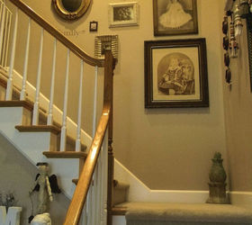 my stairwell with painted scallops and new wainscoting, painting, woodworking projects, My BEFORE plain stairwell