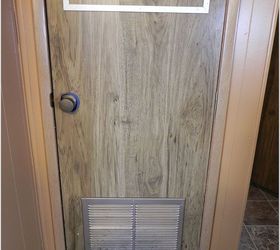 makeover of a mobile home photo heavy post, diy, doors, home decor, Even old brown doors can be updated see later photo adding half round and painting gives a more modern look