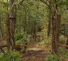this award winning outdoor space was created by recycling fallen trees recycled, gardening, outdoor living, repurposing upcycling, The Arbor is also built with fallen tree and muscadine vines pulled from the trees