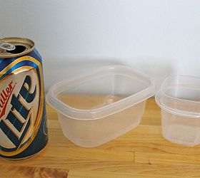 did the slugs snails enjoy eating up your garden last summer, container gardening, gardening, My mother said it might be slugs and to get rid of them by getting them drunk All you do is to fill small plastic containers with beer Don t worry The slugs will drink any kind