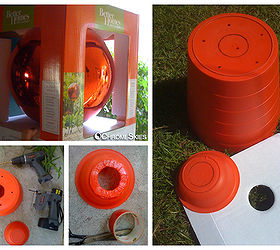 inexpensive garden globe holder from ikea waste basket, crafts, home decor