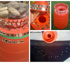 inexpensive garden globe holder from ikea waste basket, crafts, home decor