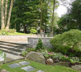 drab to fab, landscape, outdoor living, Nice Wide Stairs Leading To New Dining Area