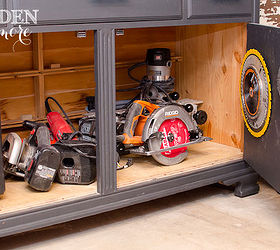dresser repurposed into tool chest, painted furniture, repurposing upcycling, tools, The larger tools sit in the bottom of the chest for easy access