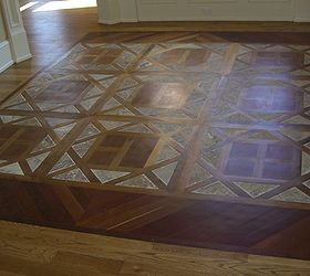 this is a hardwood floor we installed with a bordeaux pattern made of brazilian, flooring, hardwood floors