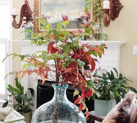 adding aqua, home decor, painted furniture, Wine bottle filled with branches from outdoors add so much to a side table Simple and easy way to bring in fresh greenery