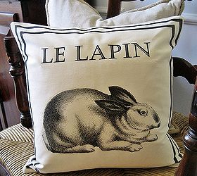 my ballard inspired french bunny pillow including free graphic, crafts, seasonal holiday decor, Ballard inspired French bunny pillow uses an iron on transfer found on my blog