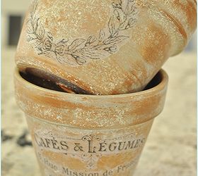 french inspired terra cotta flower pots, crafts, decoupage, flowers, gardening, Then you can spray them with a matte top coat to seal or use them just like they are They wouldn t be good for out doors but for inside they re perfect xo