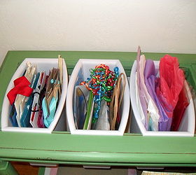 5 sofa table becomes my gift wrap storage system, chalk paint, cleaning tips, repurposing upcycling, Great place to store tissue paper ribbons tags and small bags