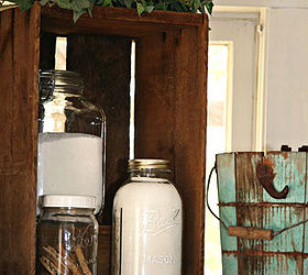 made my laundry room look better just using old wood and burlap, home decor, laundry rooms, Look around the house and use what you have to add charm